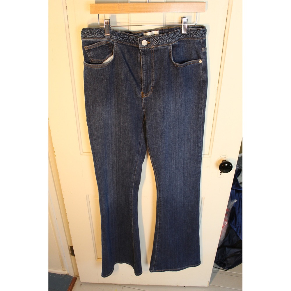 Frame Le High Flare Jeans Braided Waist Dark Wash WS24DPA010‎ Womens Size 30